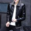 Fur One-piece Plus Velvet Leather Jacket for Men In Autumn and Winter New Style Lapel Sherpa Jacket Men's Motorcycle Leather Jacket