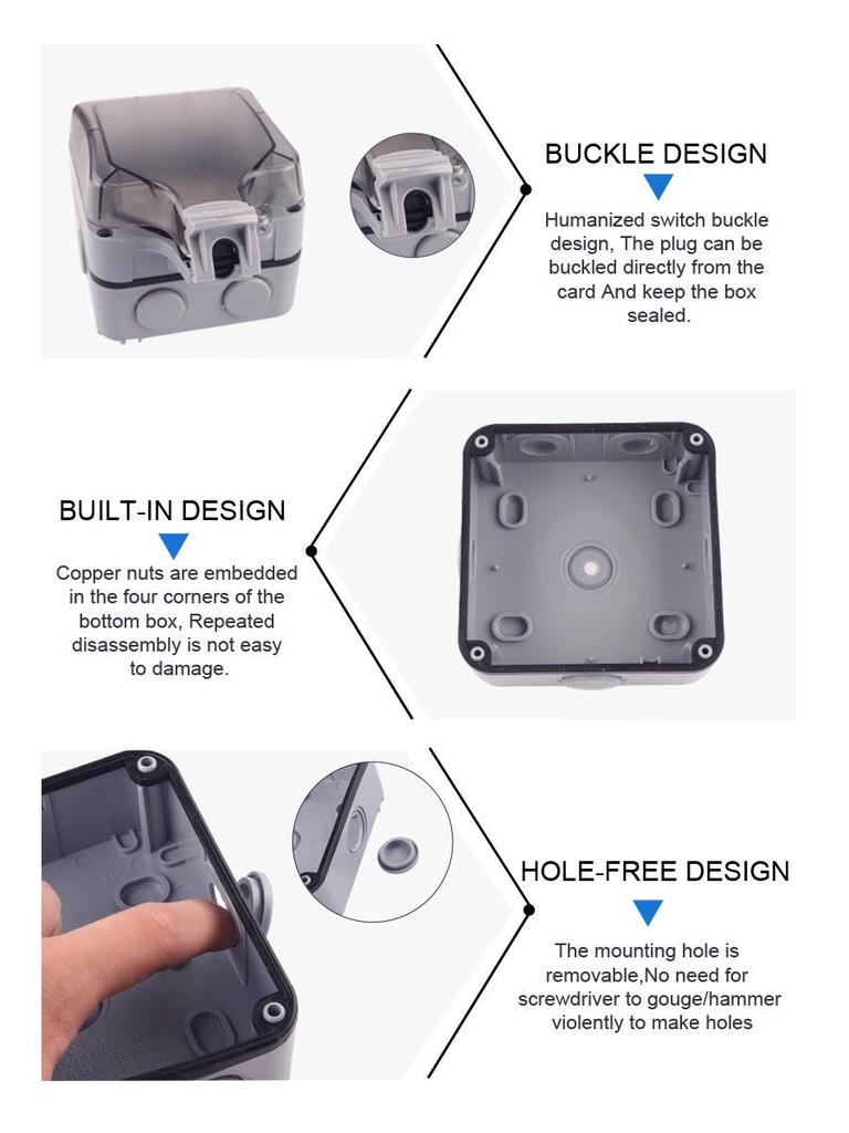 Наружная водонепроницаемая розетка с защитой от брызг, класс защиты IP66, американская, японская, на 3 отверстия, с выключателем