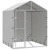 Outdoor Dog Kennel with Roof Silver 2 x 2 x 2.5 m Galvanized Steel