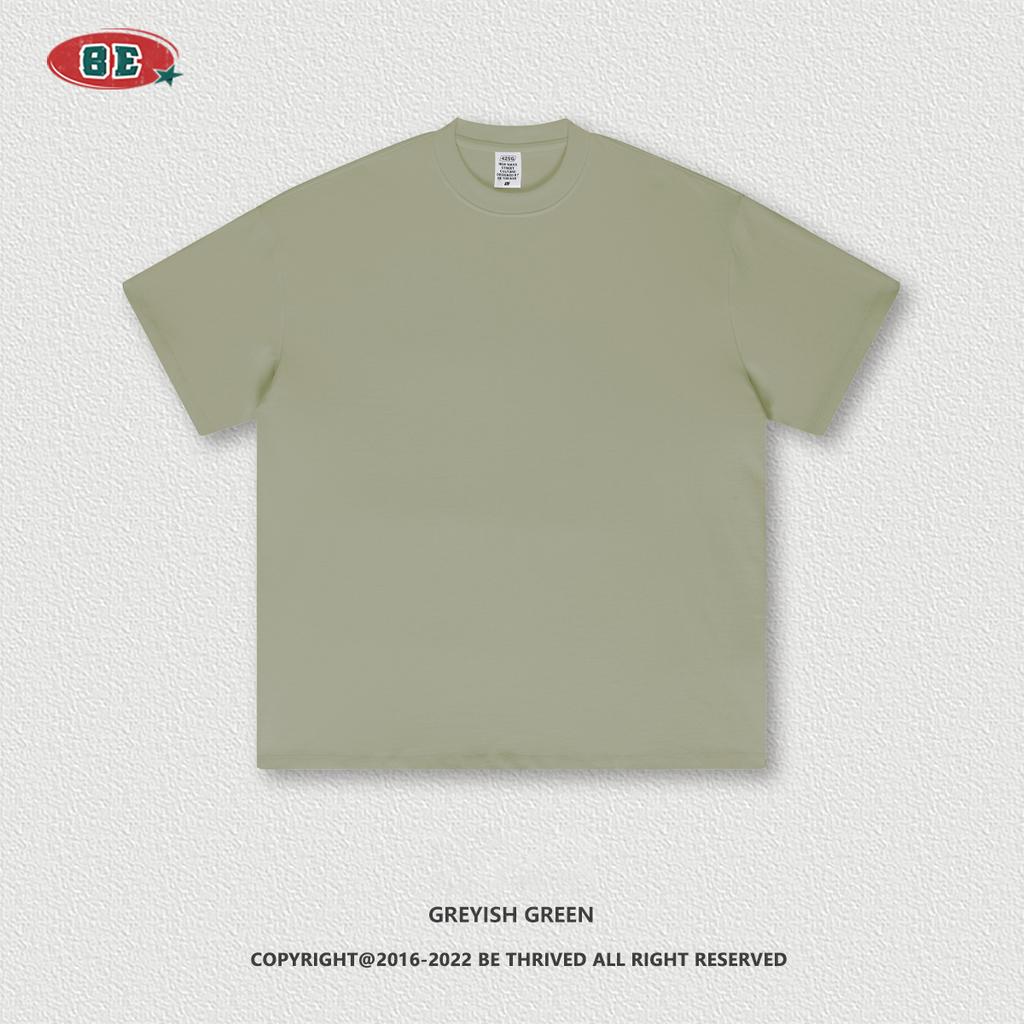 2024 футболка из чистого хлопка, тяжелый вес 425 г, однотонная с открытыми плечами, с короткими рукавами, свободная модная брендовая пара с короткими рукавами