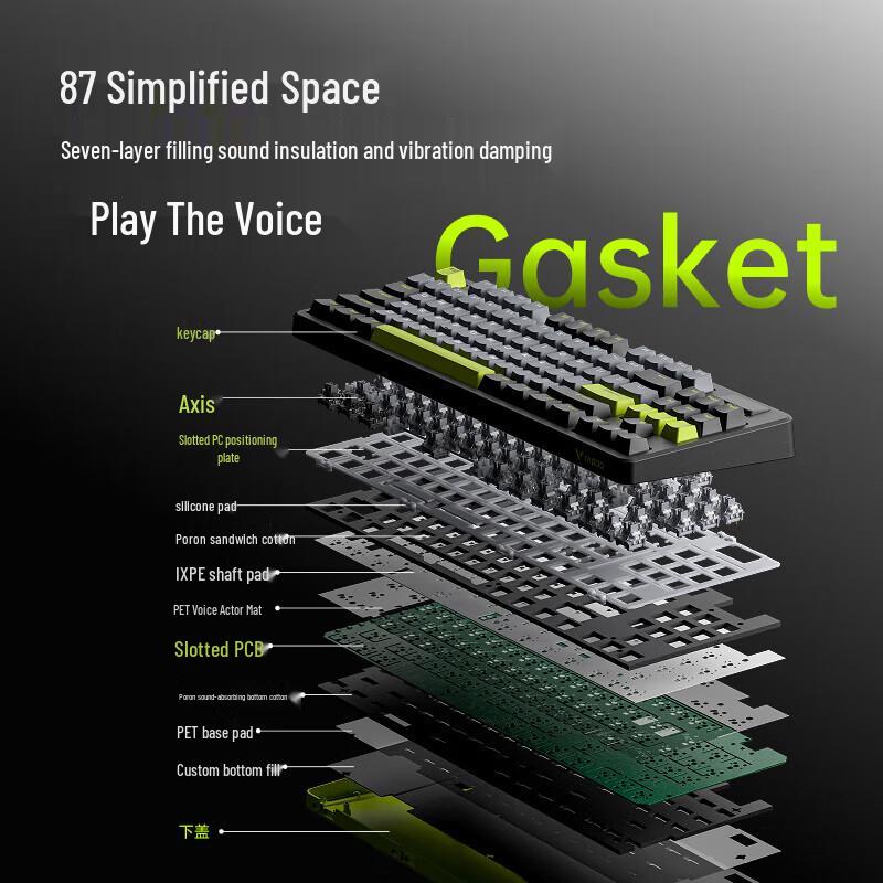 Трехрежимная кастомная механическая клавиатура Rapoo V700DIY-87