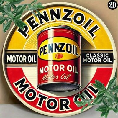 Винтажная деревенская металлическая настенная вывеска Pennzoil Classic Motor Oil Ретро декор для дома