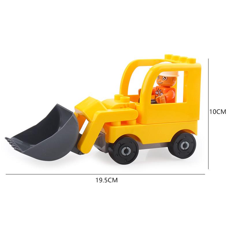 Совместимый стол для конструирования из крупных деталей с аксессуарами в виде мультяшной машины, автобуса, самолета и седана для детей