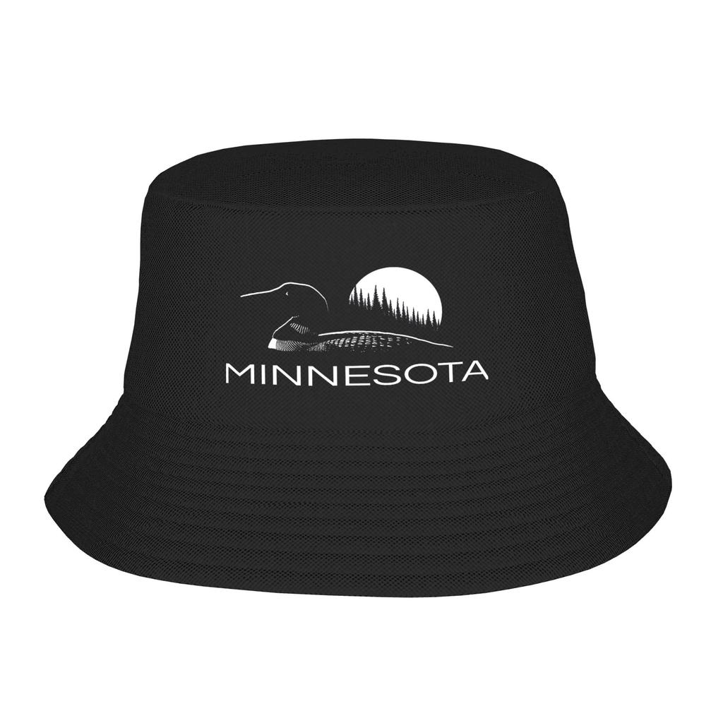 Purple Vikings Minnesota Rebel Loon Bucket Hat  Outdoor Fisherman Caps Foldable Sun Hats For Men Women Trendy Custom Cap