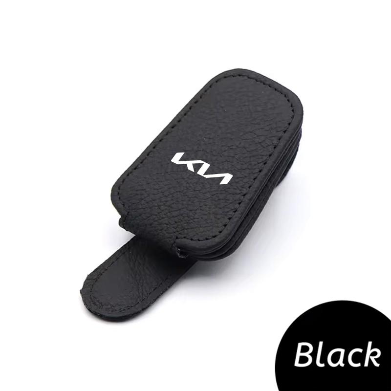 AEF1 Car Leathers Glasses Clip Sun Visor Sunglasses Card Box For Kia Cerato Venga Cadenza K9 Seltos Telluride Niro Morning Picanto Ri