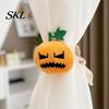 Autumn Curtain Tieback Halloween Pumpkin Tieback, Plush Fabric Strap Durable Holder, Decorative Draperies Holdback for Home Holiday Party Decor Strong