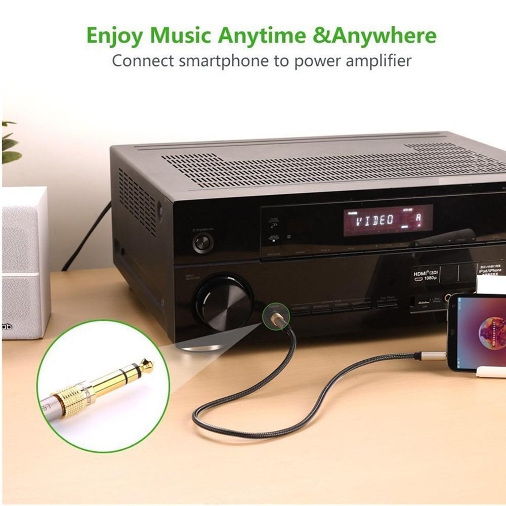 Audio Jack Converter Adapter Stereo Jack 6.35mm Male To 3.5mm Female Audio Plug for Guitar Headset Microphone Amplifier