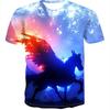 Summer New Unicorn Pegasus Animal Pattern 3D Digital Printing Round Neck Short Sleeve Personalized Trendy Men's T-shirt