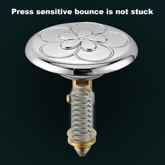 Pop-up Bathtub Stopper Drain 2-in-1 Brass Core Hair Catcher Strainer Bathroom Easy Installation Brass Core Wash Basin Sink Plug Drain