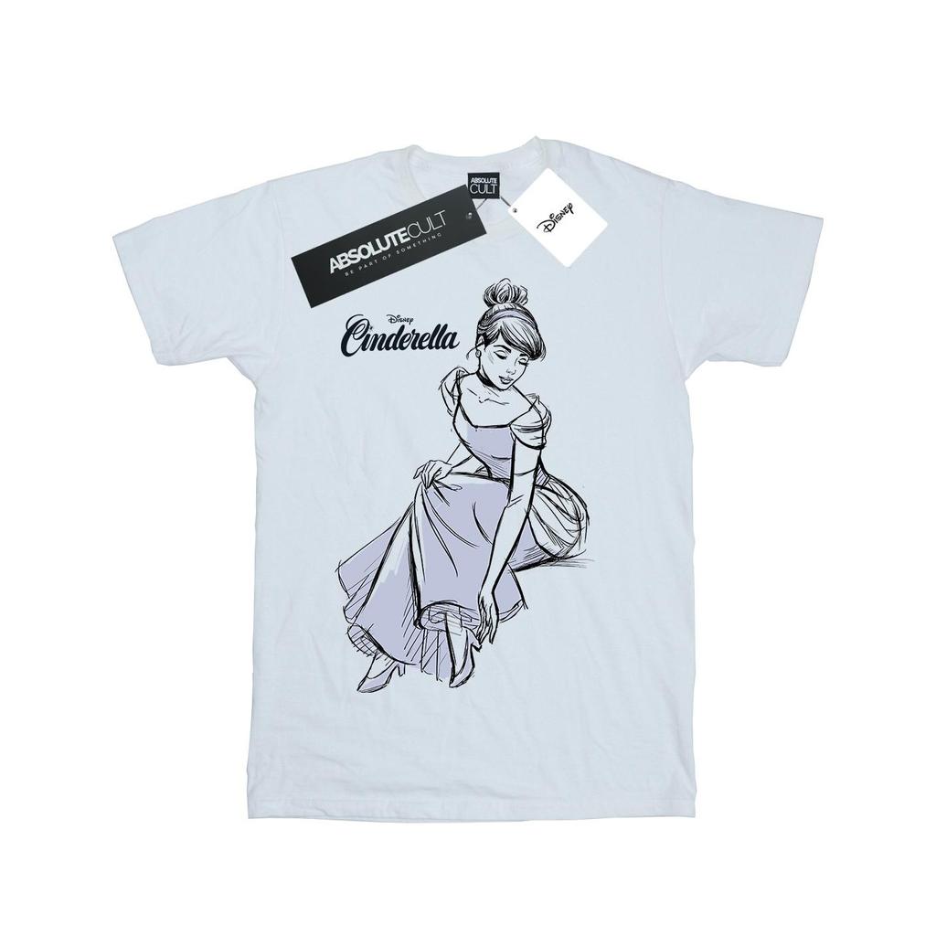 Disney Womens/Ladies Cinderella Slipper Sketch Cotton Boyfriend T-Shirt