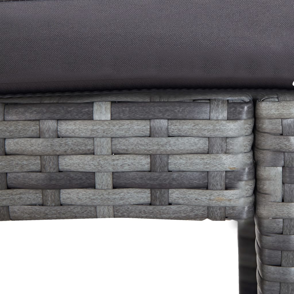 7 Piece Garden Bar Set with Cushions Poly Rattan Gray