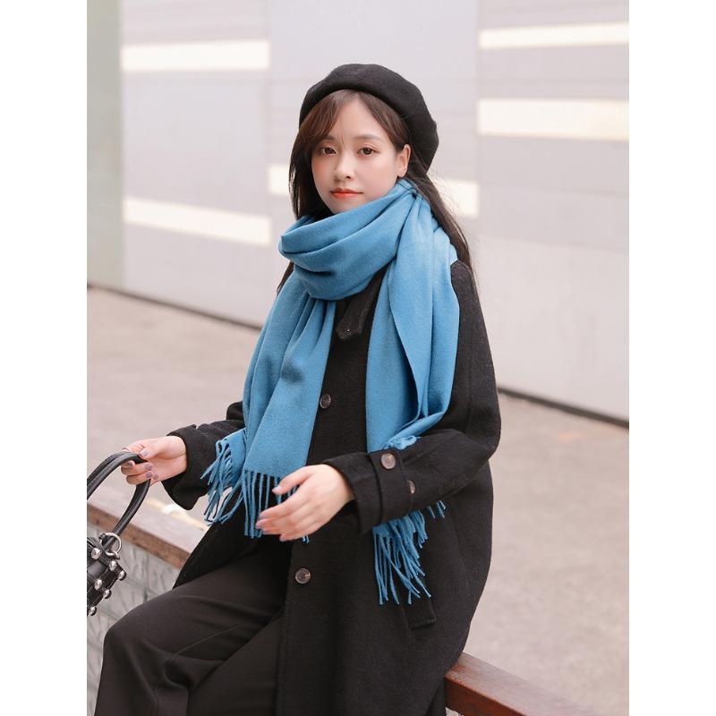 Autumn and Winter Scarf Shawl High End Versatile Solid Color Scarf for Women Autumn and Winter Warm New Imitation Cashmere Scarf
