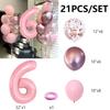 21 шт. 1 2 3 4 5 6 7 8 9-летний набор воздушных шаров на день рождения розовый с днем рождения декор для вечеринки в честь рождения ребенка