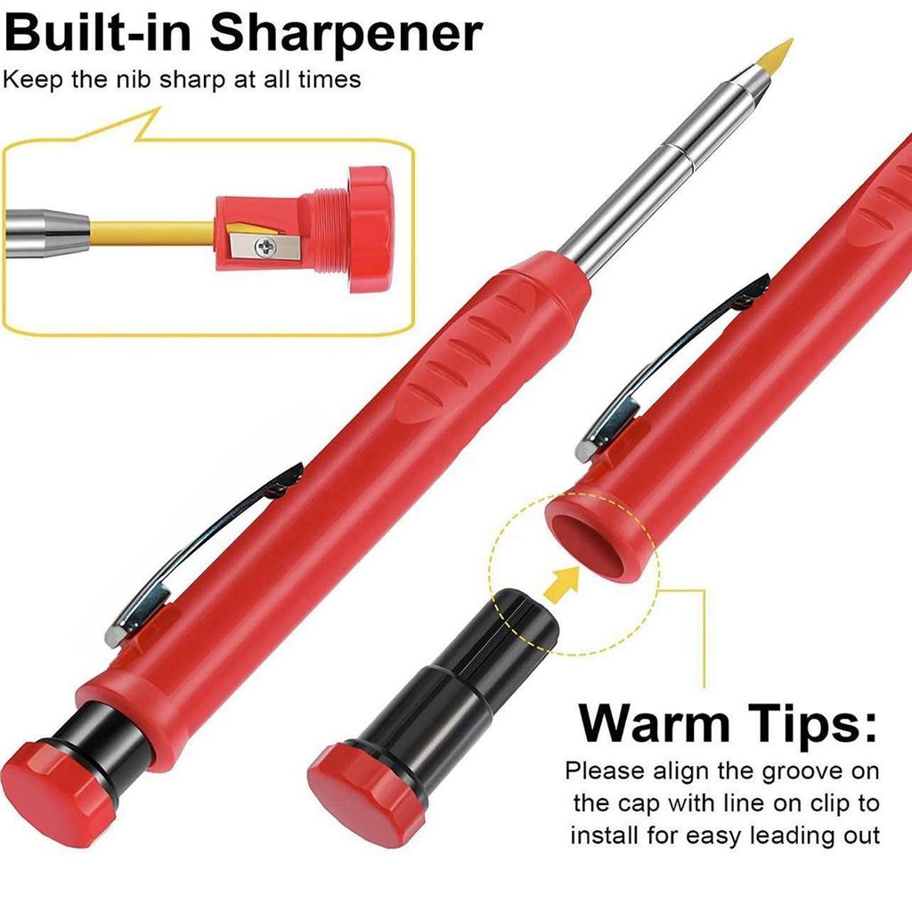 Плотницкий карандаш для глубоких отверстий, специальная маркерная ручка 2,8 мм, инженерная плотницкая ручка, маркерная ручка с крючком