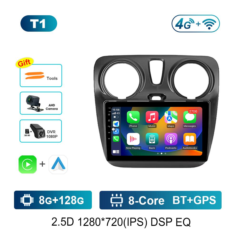 Android Автомагнитола Мультимедийный Видеоплеер для Renault Lodgy Dokker 2012 2013 - 2020 DSP Стерео GPS Навигация 4g WiFi Bluetooth