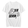 Смешная Six Seven 67 Принт Мозговая Гниль Модная Футболка Унисекс Женская Мода Игровой Мем Футболка Y2k Повседневная Футболка с Коротким Рукавом Топы Одежда