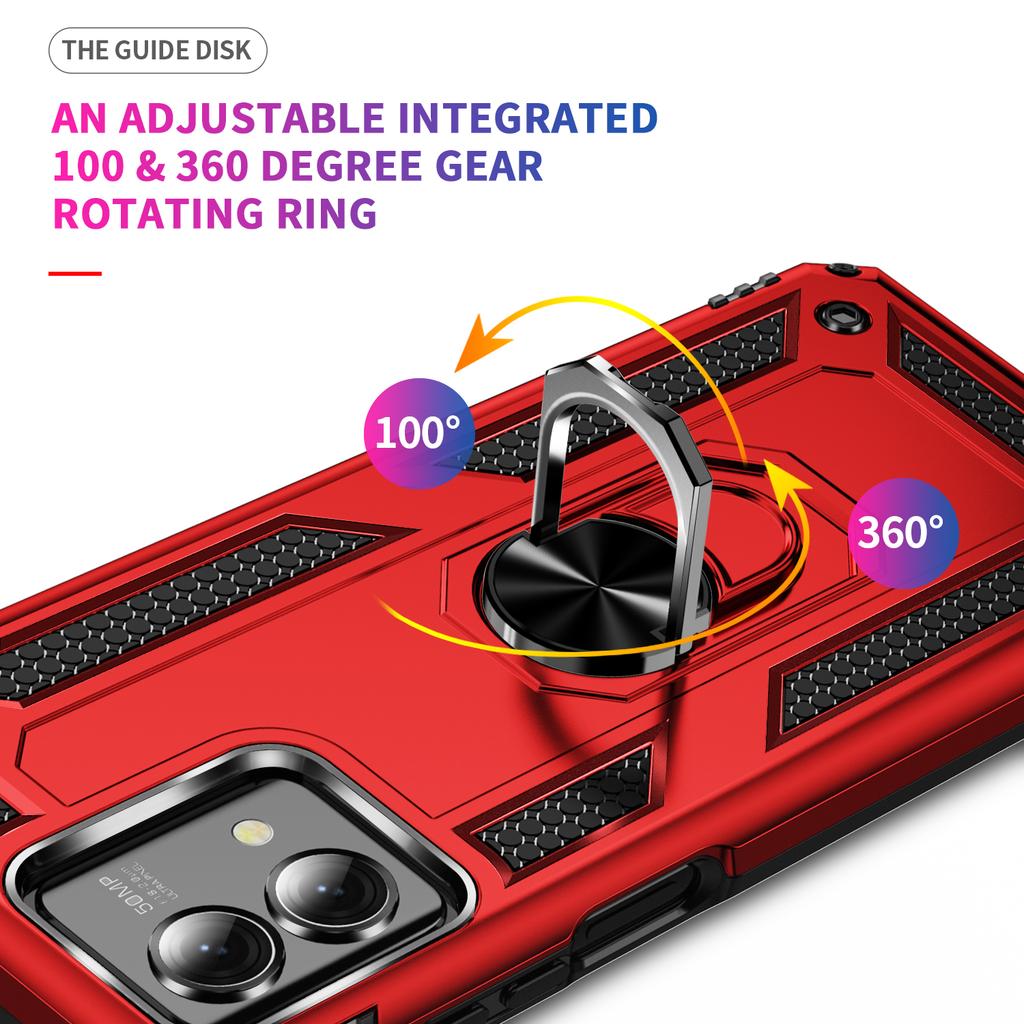 Для Motorola Moto G Stylus 5G (2023) Чехол для телефона ПК+ТПУ с кольцом-держателем и подставкой, противоударный