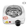 Electric Single Burner 1000W Coil Cooktop White Overheat Protection Adjustable Versatile Portable
