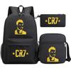 Youth Football Star Print Backpack Set Teens - 3-Piece Unisex Oxford Fabric School Bag With 13 Laptop Compartment