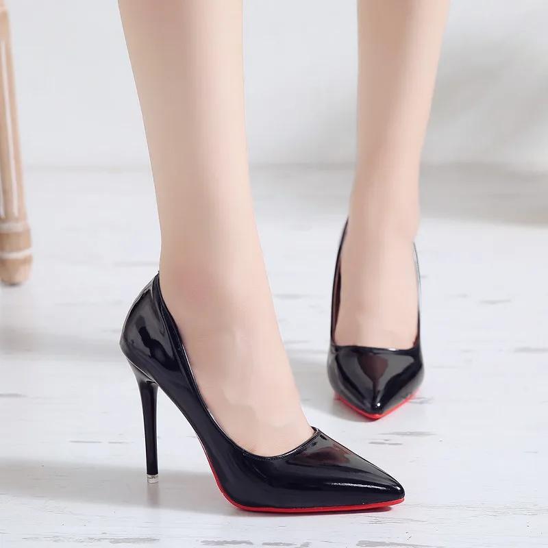 Shoes Female Slip On Women's High Heels Concise Party Pumps Women Pointed Toe Shallow High Thin Heel Plus Size Ladies Shoes