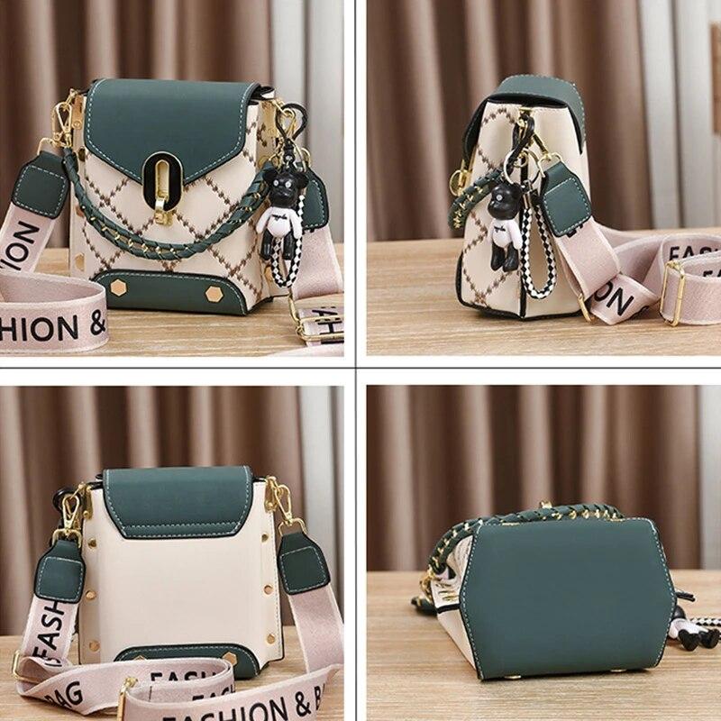 Женская сумка-цепочка из кожи с ромбовидной решеткой, повседневная сумка через плечо для женщин, сумка для покупок