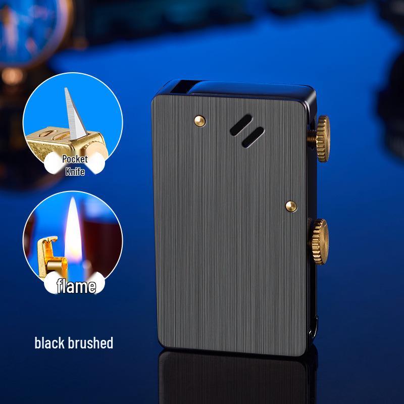 Multifunctional Men's Metal Kerosene Lighter with Long Battery Life