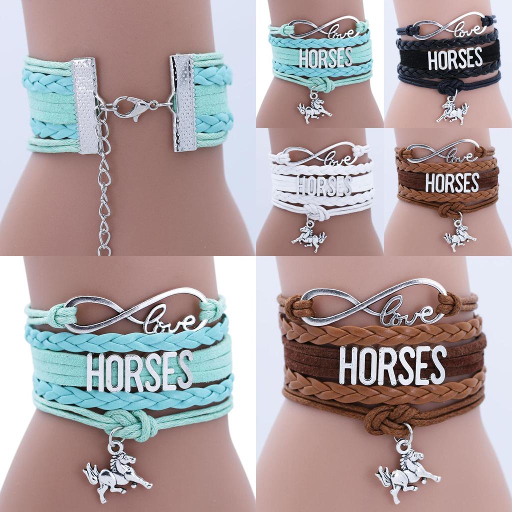 Подвеска-лошадь из сплава, браслет ручной работы, модный европейский и американский стиль, идеальный подарок для празднования годовщины