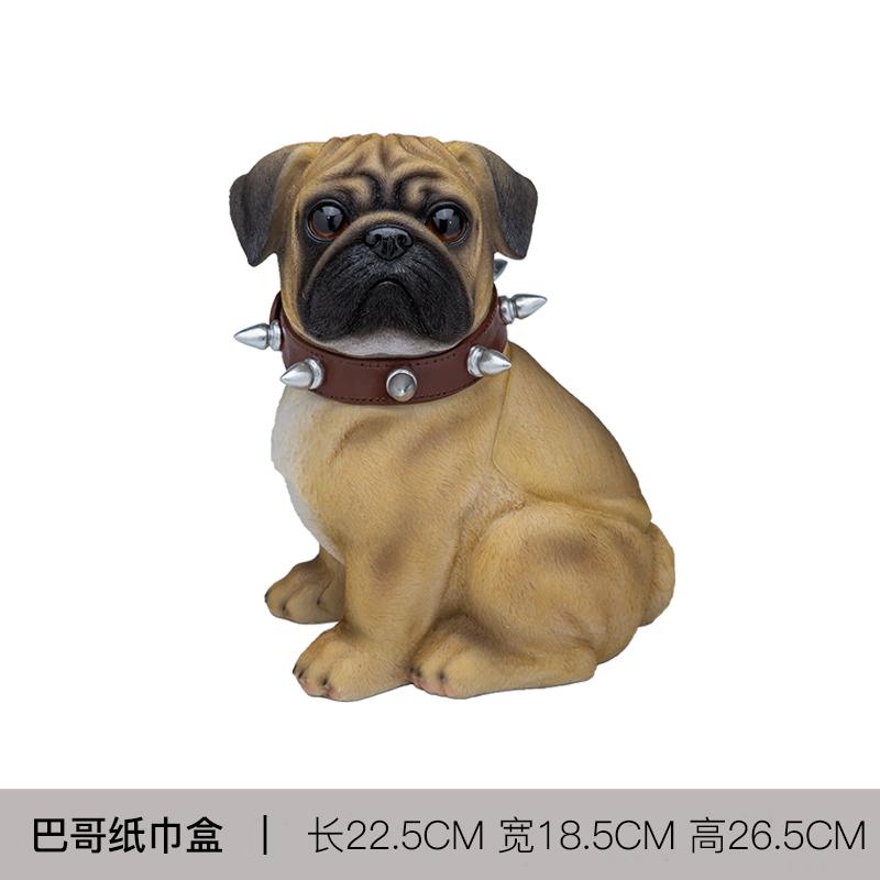 Милая модель собаки из смолы, имитация животных, коробка для салфеток, держатель для салфеток, украшение, креативное украшение для дома, аксессуары