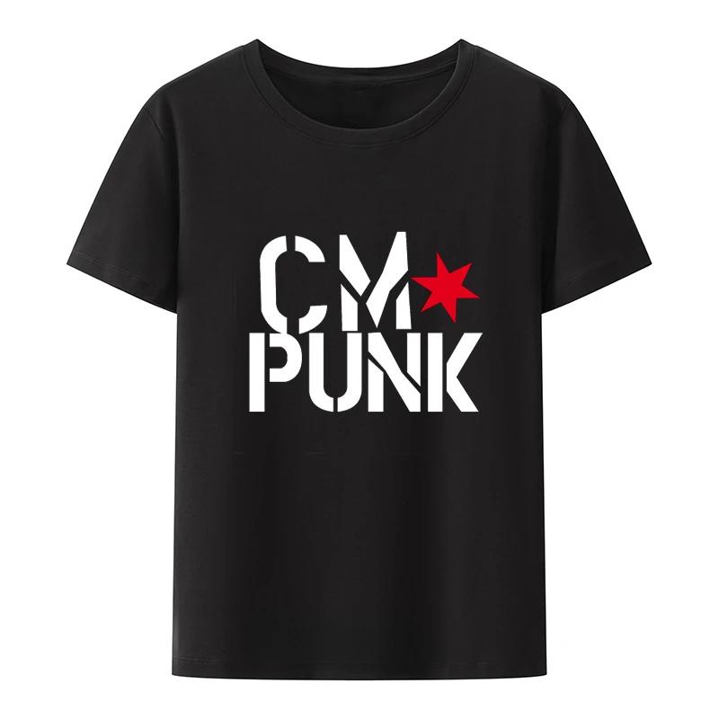 Летняя одежда Cm Punk футболка черная AEW футболка мужская американская рестлинг футболки
