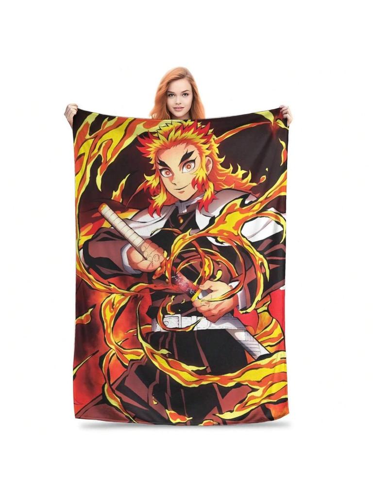 Kyōjurō Rengoku Plush Blanket Throw Blanket For Couch Bed Super Soft Design Quality Bedspread Birthday Gift