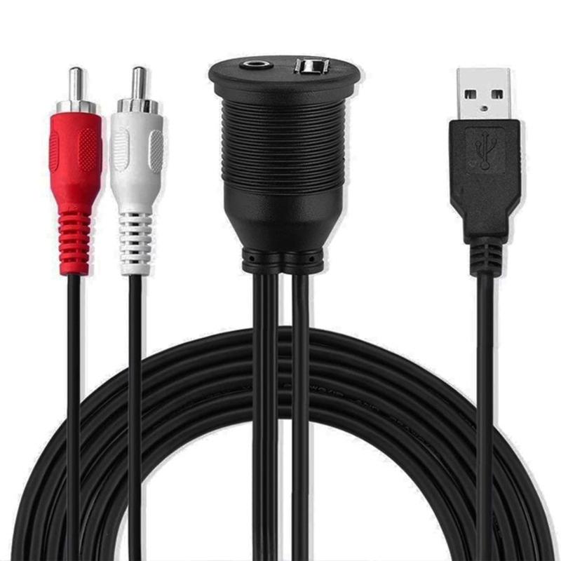 Универсальный кабель-адаптер USB 3,5 мм на 2RCA, высокоскоростной удлинитель USB2.0, 100 см, 39,37 дюйма