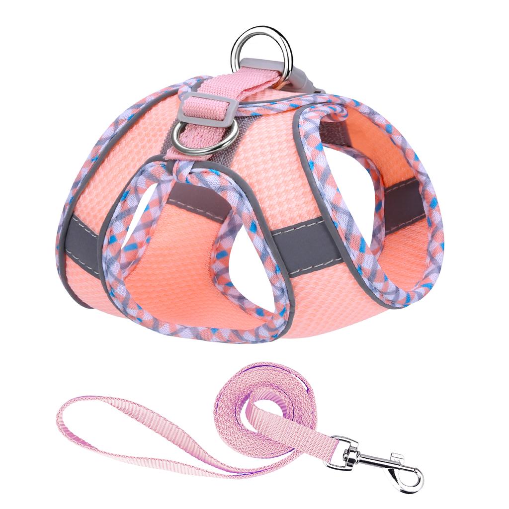 ORIA Pet Harness Dog Harness Cat Harness and Leash Set Breathable Pet Vest Reflective Strips Jacket for Small Kitten, Puppy