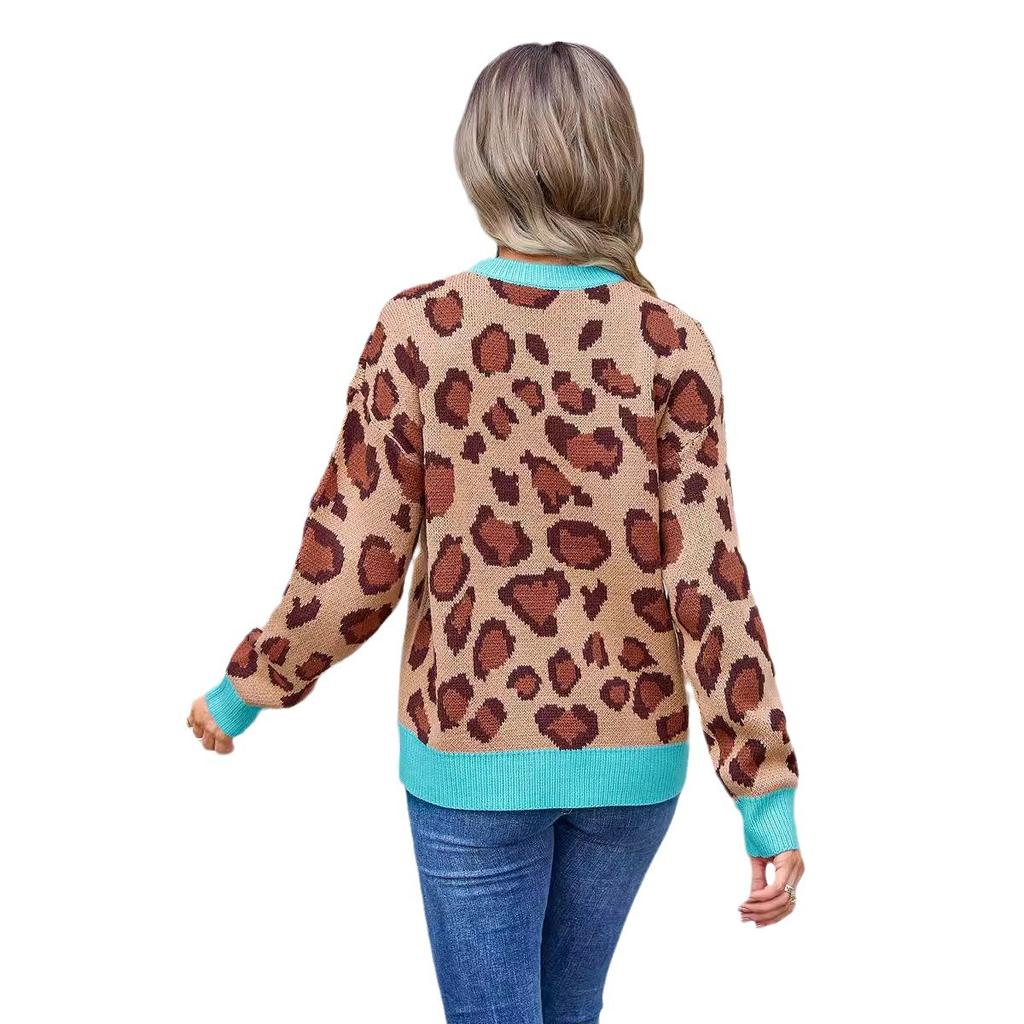 Женский осенне-зимний пуловер с принтом, повседневный свитер большого размера с цветочным принтом