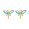 Insect Stud Earrings for Women Zircon Dragonfly Earrings Small Exquisite Design Jewelry Female Simple Accessories Girls Gift Butterfly Stud Earrings
