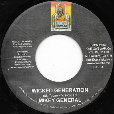 7-дюймовая пластинка MIKEY GENERAL / THRILLER KING - Wicked Generation / Yellow Tape НЕТ Iion Reymz Prod 2008 Ямайка Регги, Ска и Даб Б/У