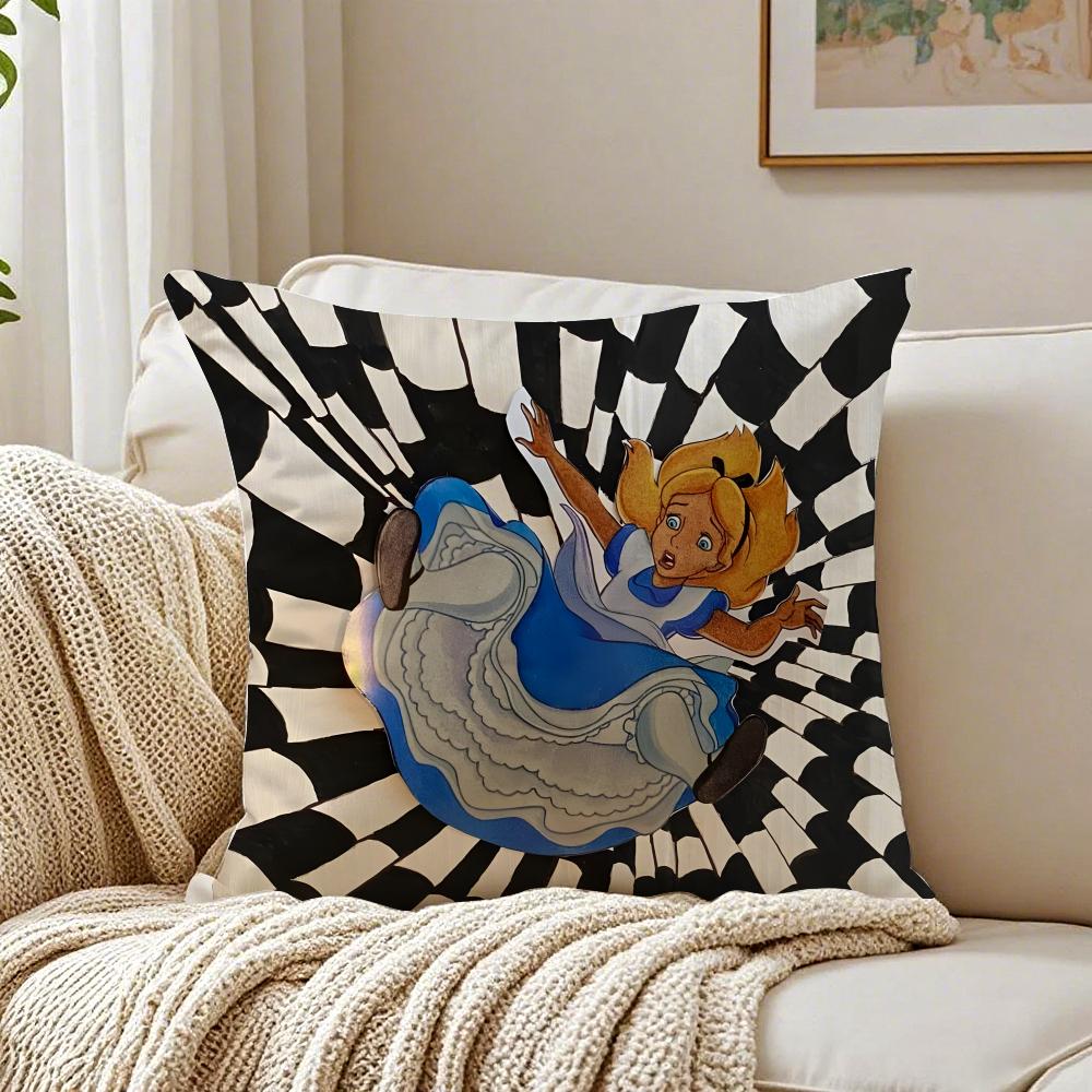 Fairy Tale AAlices Adventures in Wonderland Cushion Cover Pillowcase Antidustmite living Room Sofa Decor Cushion Room