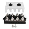 Bus Bar Marine RV Battery Terminal Power Distribution Block 2 Row M8 Stud DC12‑48V 150A Black