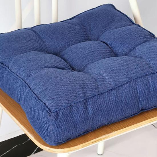 Сплошной цвет, квадратная подушка для сиденья, дышащая хлопковая льняная утолщенная высокоэластичная мягкая подушка, супер мягкий стул для домашнего офиса, татами, диван, коврик для сидения на полу