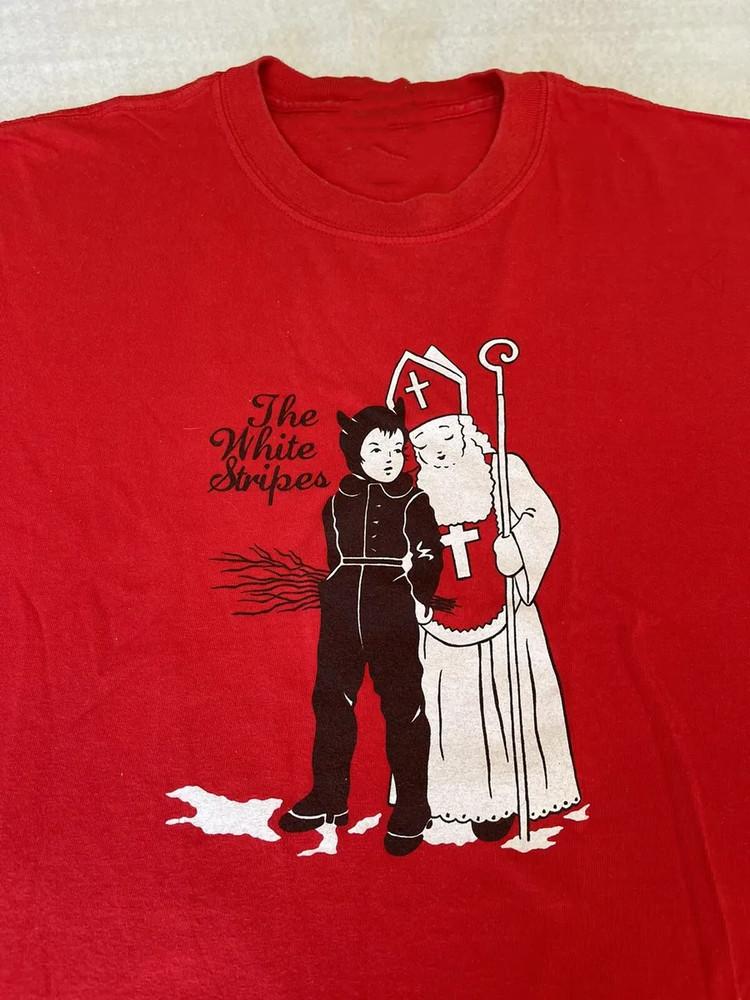 Винтажная футболка The White Stripes, плотный хлопок, красная, размеры S-5XL, мужская, женская, унисекс, DI116