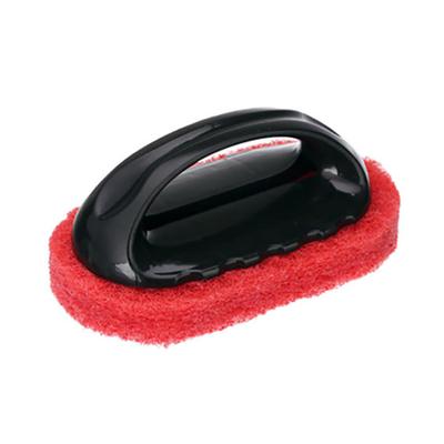 Кухня Ванная комната PP Ручка Губка Щетка для чистки раковины плитки ванны мытья инструмента (Красный Черный)