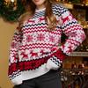 Small Snowflake Christmas Sweater Autumn/Winter Casual Couples' Outfit Christmas O-Neck Knit Top