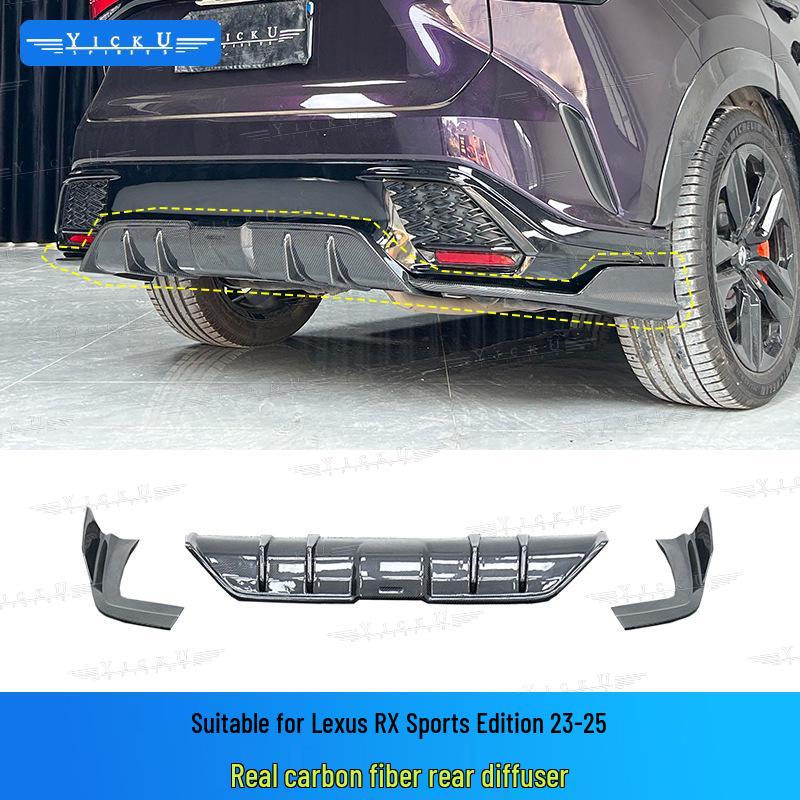 Комплект карбонового обвеса для Lexus RX350/500 (Передний сплиттер, Расширители арок, Задний диффузор, Пороги, Спойлер на крышку багажника, 2023-2025)