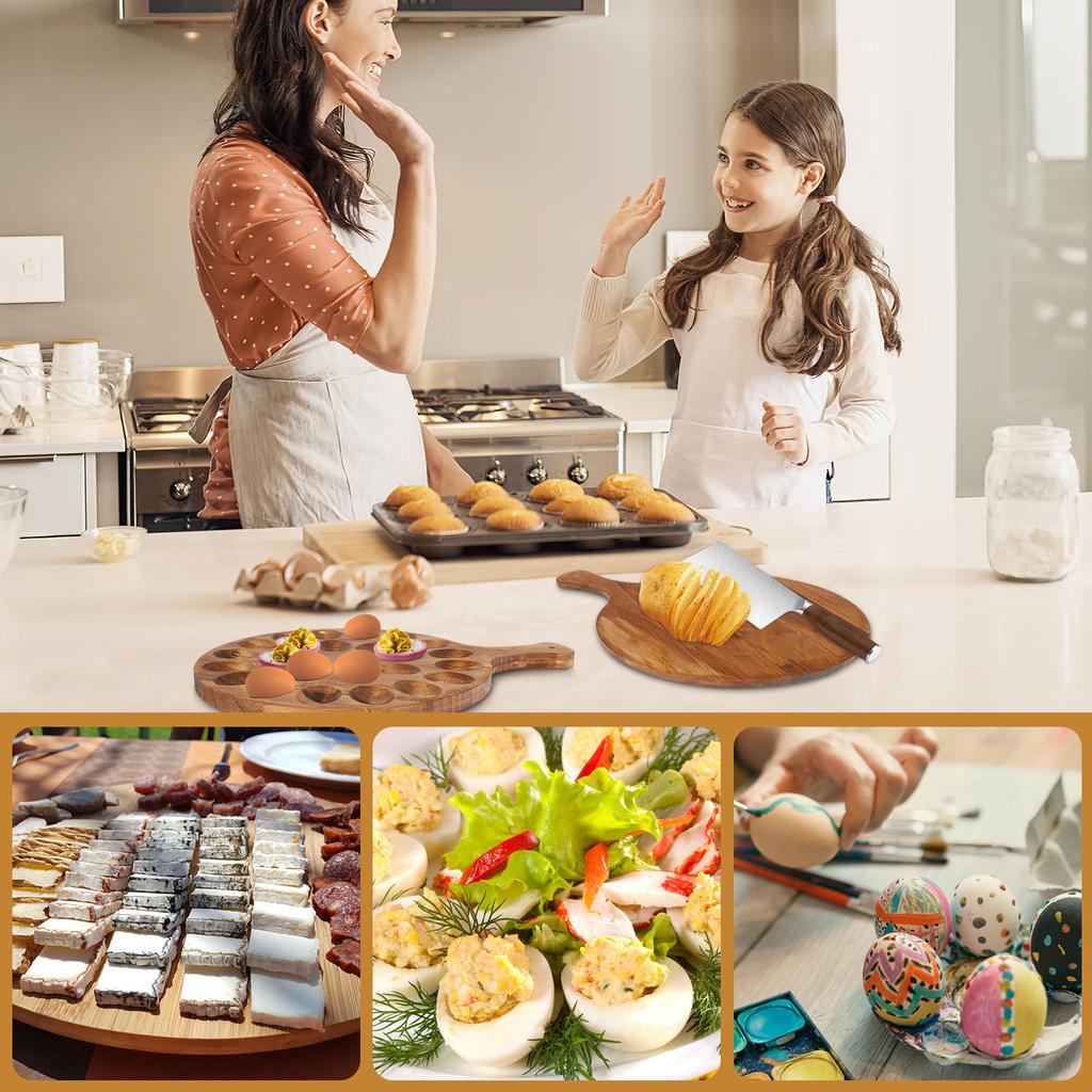 Деревянный лоток для яиц на 6/24 ячейки, бытовой держатель для хранения яиц, кухонный органайзер для приготовления пищи, экономящий место для настольной выкладки