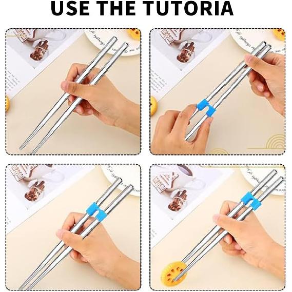 10 Pcs Reble Chopstick Helpers Training Chopsticks Beginners Training Chopsticks for AdultsChinese Chopstick Helper for Adults, Kids, Beginner,