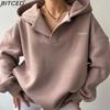 Fleece Hooded Printed Long-sleeved Basic All-fit Hoodie V-neck Fleece Shirt