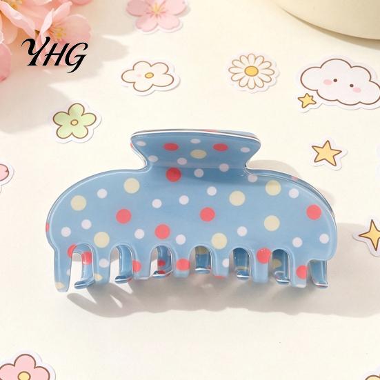 Decorative Hair Pins for Travel Colorful Polka Dot Claw Clip Women, Sweet Macaron Style Non-slip Shark Trendy Accessories Women Gripper Thick