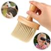 1pc Soft Bristled Brush Wooden Handle Anti-static Neck Face Cleaning Brush Hair Care Cleaning Tool Special for Real Hair Wigs