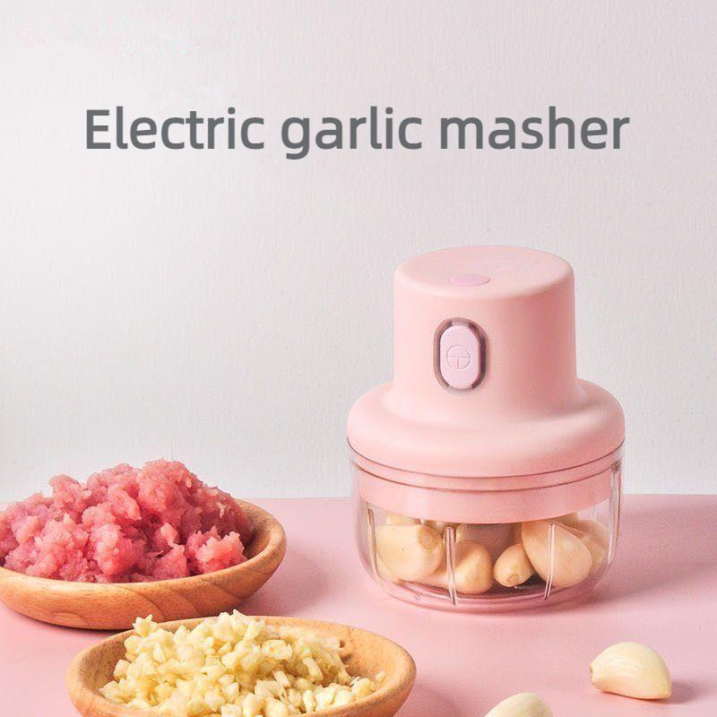 Mini Electric Garlic Chopper Meat Grinder Garlic Masher Machine Sturdy Durable Crushed Ginger Vegetable Crusher Baby Food Maker