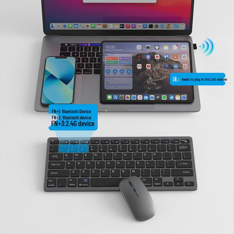 LEISE Беспроводной комплект из клавиатуры и мыши Bluetooth Dual Mode LS-K818