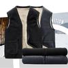 Жилет мужской чернобурый лисий бархат плечи зимний утепленный жилет для папы из овечьей шерсти теплая утепленная куртка для верховой езды мужские модели